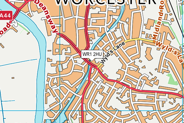 WR1 2HU map - OS VectorMap District (Ordnance Survey)