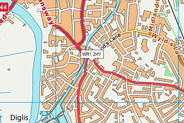 WR1 2HY map - OS VectorMap District (Ordnance Survey)