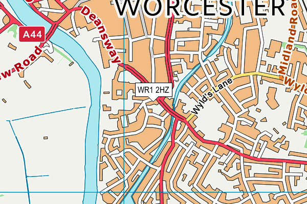 WR1 2HZ map - OS VectorMap District (Ordnance Survey)