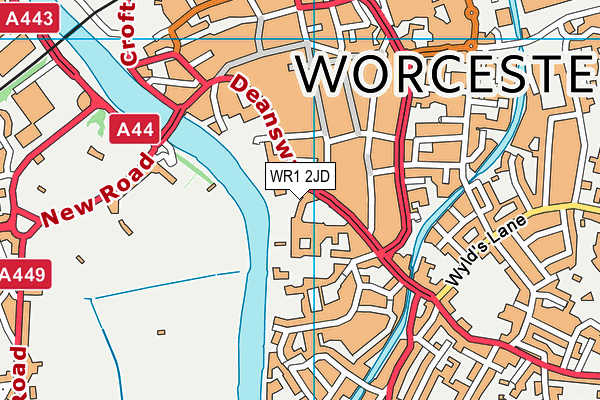 WR1 2JD map - OS VectorMap District (Ordnance Survey)