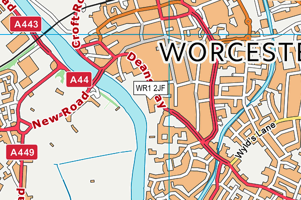 Heart Of Worcestershire College (Worcester Campus) map (WR1 2JF) - OS VectorMap District (Ordnance Survey)