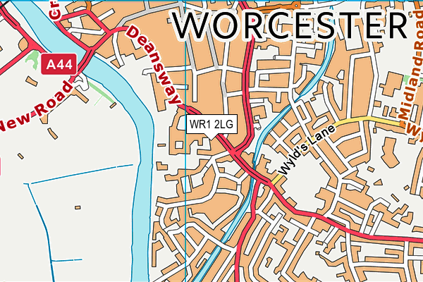WR1 2LG map - OS VectorMap District (Ordnance Survey)