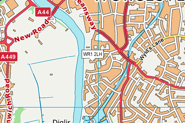 WR1 2LH map - OS VectorMap District (Ordnance Survey)