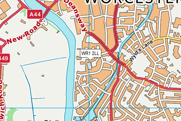 The Kings School Worcester map (WR1 2LL) - OS VectorMap District (Ordnance Survey)