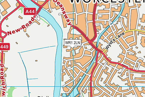 WR1 2LN map - OS VectorMap District (Ordnance Survey)