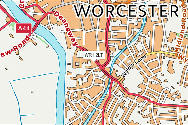 WR1 2LT map - OS VectorMap District (Ordnance Survey)