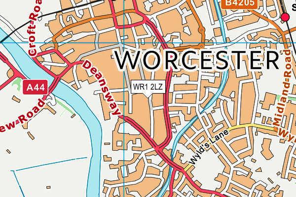 WR1 2LZ map - OS VectorMap District (Ordnance Survey)