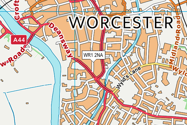 WR1 2NA map - OS VectorMap District (Ordnance Survey)
