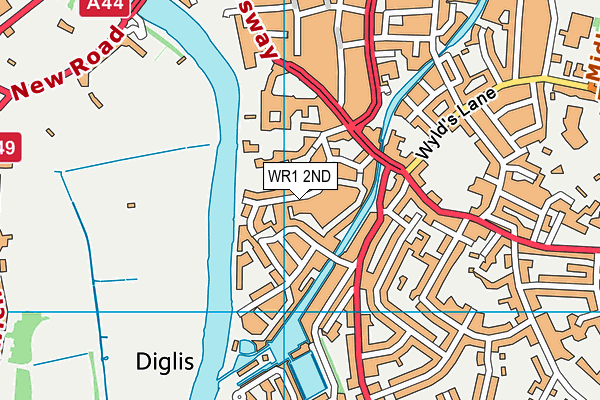 WR1 2ND map - OS VectorMap District (Ordnance Survey)