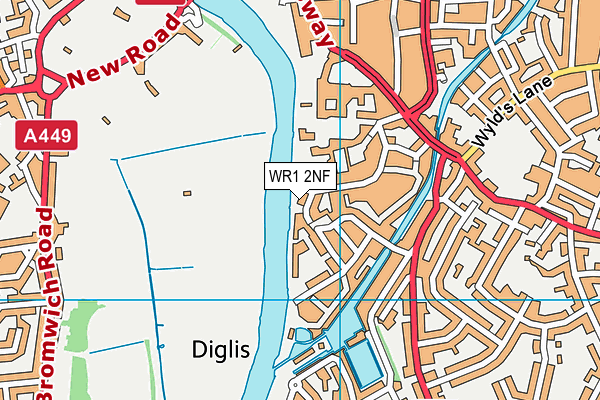 WR1 2NF map - OS VectorMap District (Ordnance Survey)