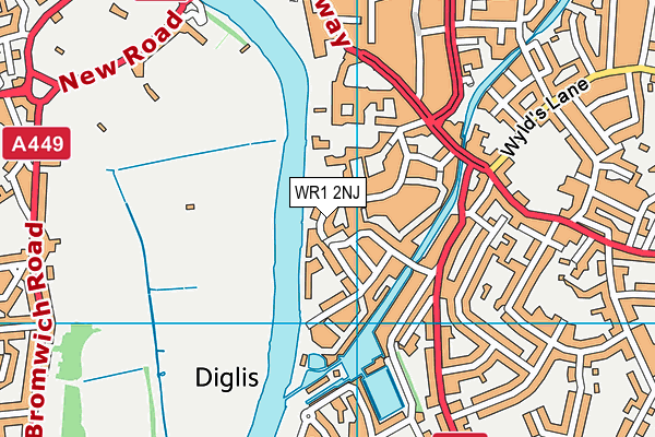 WR1 2NJ map - OS VectorMap District (Ordnance Survey)