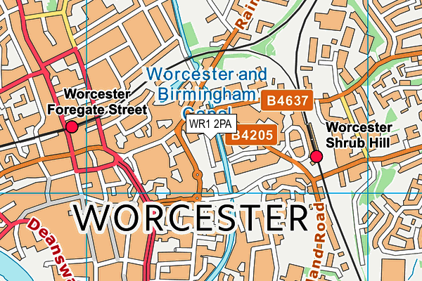 WR1 2PA map - OS VectorMap District (Ordnance Survey)