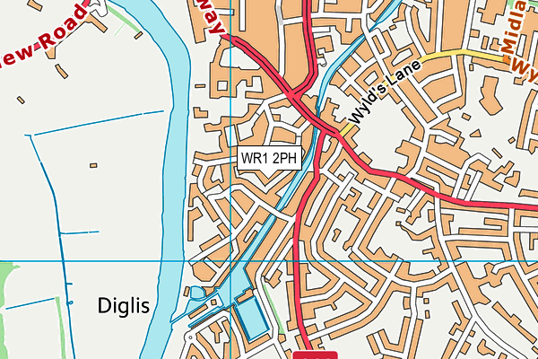 WR1 2PH map - OS VectorMap District (Ordnance Survey)