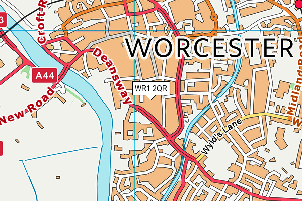 WR1 2QR map - OS VectorMap District (Ordnance Survey)