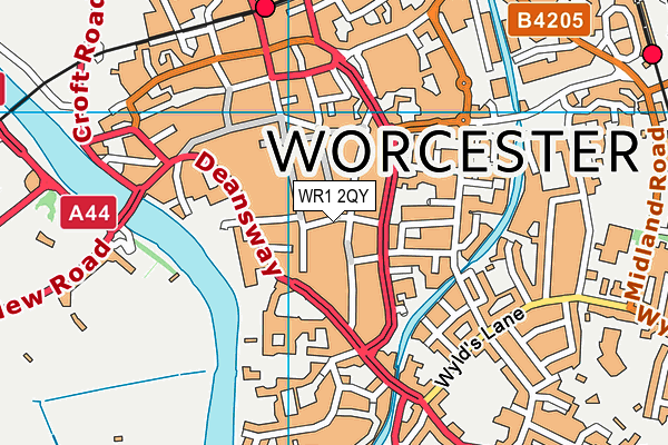 WR1 2QY map - OS VectorMap District (Ordnance Survey)
