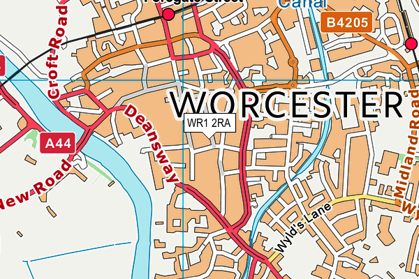 WR1 2RA map - OS VectorMap District (Ordnance Survey)
