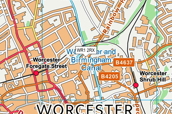 WR1 2RX map - OS VectorMap District (Ordnance Survey)