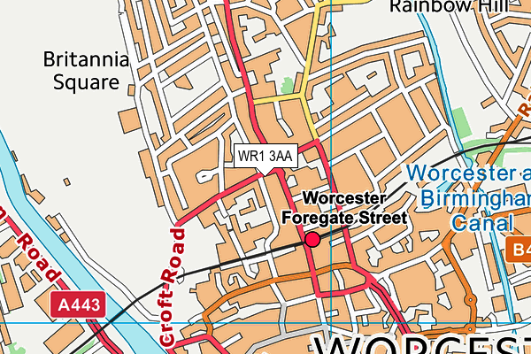 WR1 3AA map - OS VectorMap District (Ordnance Survey)
