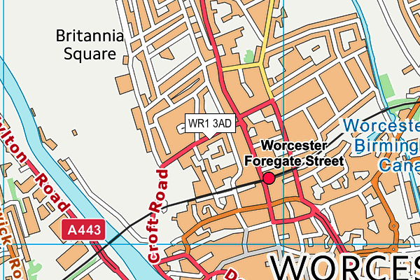 WR1 3AD map - OS VectorMap District (Ordnance Survey)