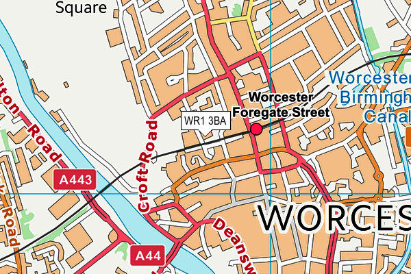 WR1 3BA map - OS VectorMap District (Ordnance Survey)