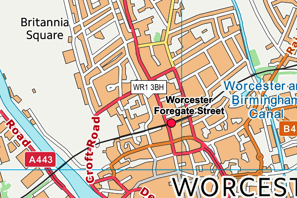 WR1 3BH map - OS VectorMap District (Ordnance Survey)