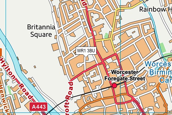 WR1 3BU map - OS VectorMap District (Ordnance Survey)