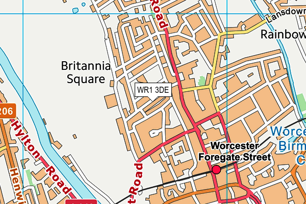 WR1 3DE map - OS VectorMap District (Ordnance Survey)