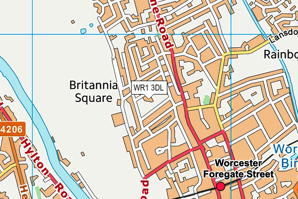 WR1 3DL map - OS VectorMap District (Ordnance Survey)