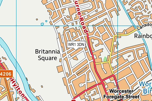WR1 3DN map - OS VectorMap District (Ordnance Survey)