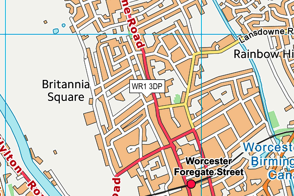 WR1 3DP map - OS VectorMap District (Ordnance Survey)