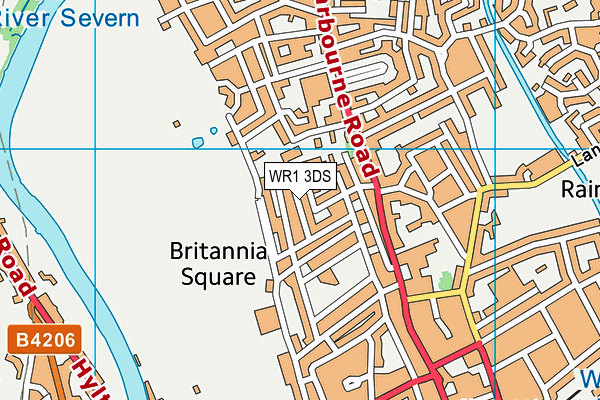 WR1 3DS map - OS VectorMap District (Ordnance Survey)