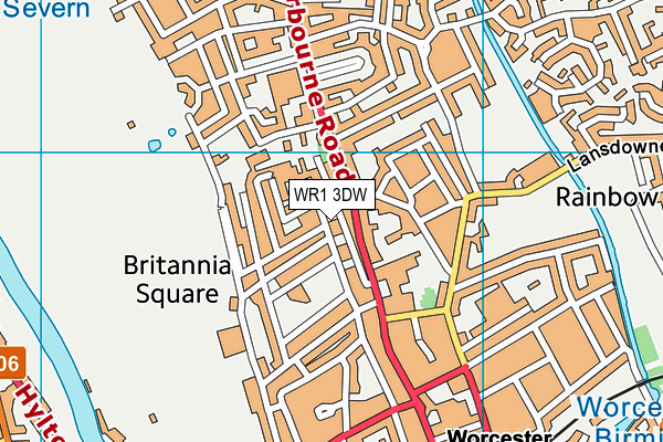 WR1 3DW map - OS VectorMap District (Ordnance Survey)