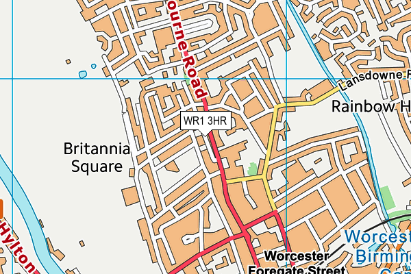 WR1 3HR map - OS VectorMap District (Ordnance Survey)