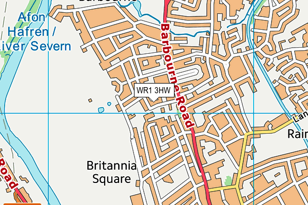 WR1 3HW map - OS VectorMap District (Ordnance Survey)