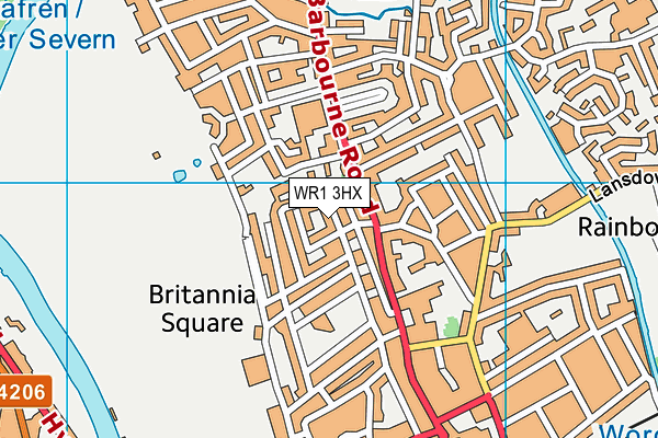 WR1 3HX map - OS VectorMap District (Ordnance Survey)