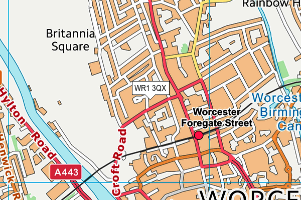 WR1 3QX map - OS VectorMap District (Ordnance Survey)