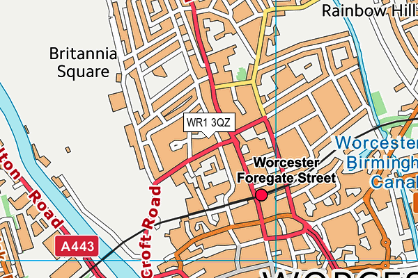 WR1 3QZ map - OS VectorMap District (Ordnance Survey)