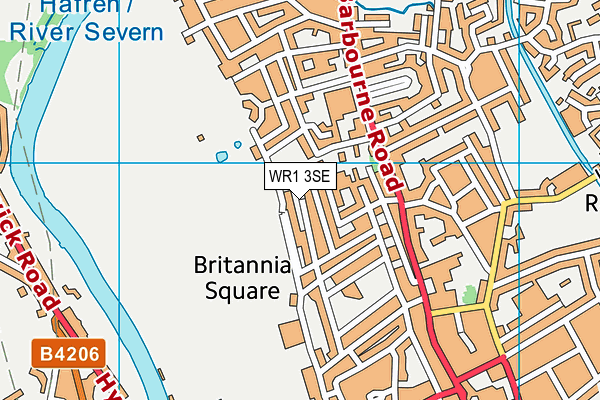 WR1 3SE map - OS VectorMap District (Ordnance Survey)