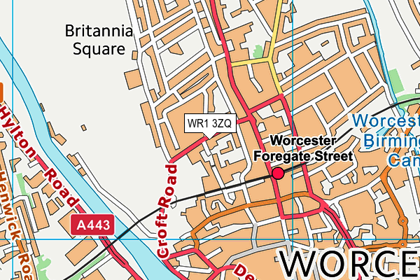 WR1 3ZQ map - OS VectorMap District (Ordnance Survey)