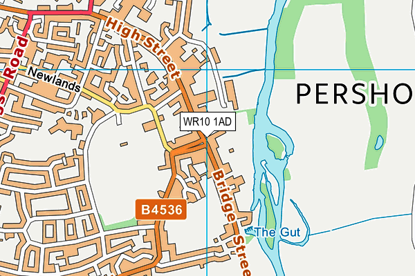 WR10 1AD map - OS VectorMap District (Ordnance Survey)
