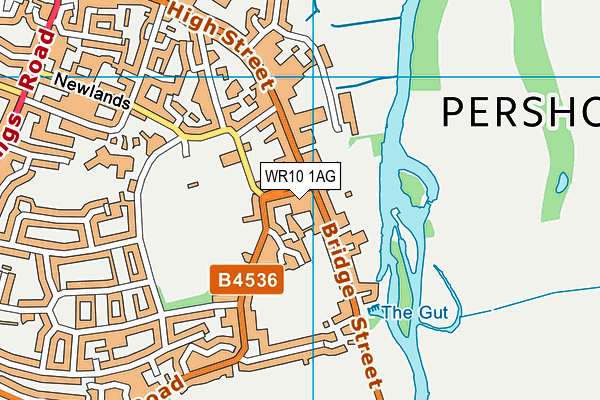 WR10 1AG map - OS VectorMap District (Ordnance Survey)