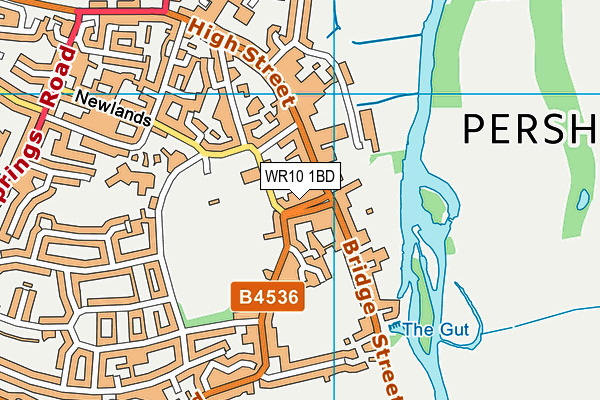 WR10 1BD map - OS VectorMap District (Ordnance Survey)