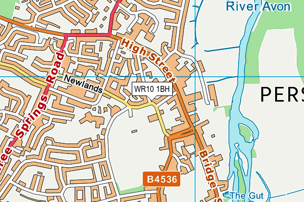WR10 1BH map - OS VectorMap District (Ordnance Survey)