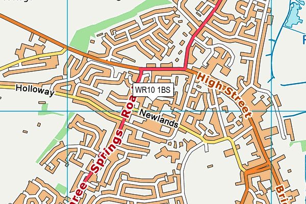 WR10 1BS map - OS VectorMap District (Ordnance Survey)