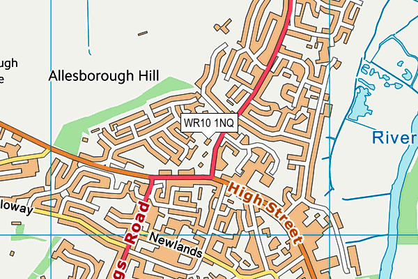 WR10 1NQ map - OS VectorMap District (Ordnance Survey)