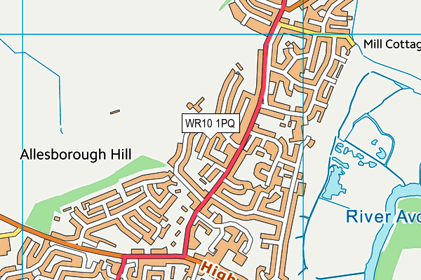 WR10 1PQ map - OS VectorMap District (Ordnance Survey)