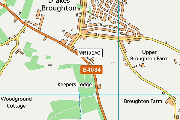 Drakes Broughton Playing Field map (WR10 2AQ) - OS VectorMap District (Ordnance Survey)