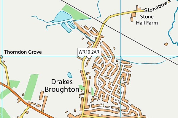 WR10 2AR map - OS VectorMap District (Ordnance Survey)