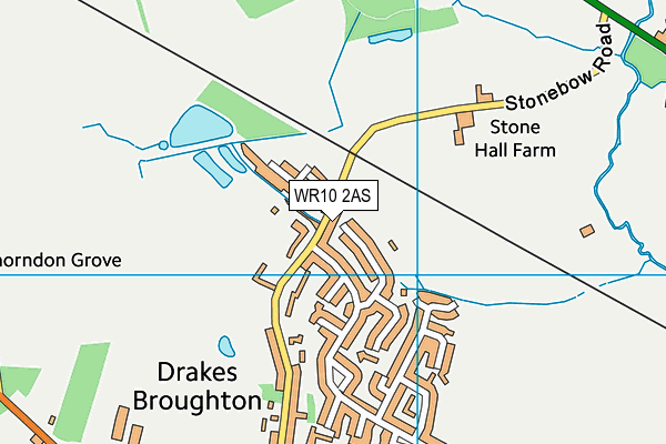 WR10 2AS map - OS VectorMap District (Ordnance Survey)