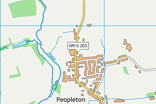 Peopleton Playing Fields map (WR10 2EG) - OS VectorMap District (Ordnance Survey)